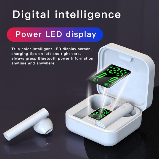 AIR6 PLUS Bluetooth Headset Wireless Earbuds 5.0 Solar Charging Earphone white