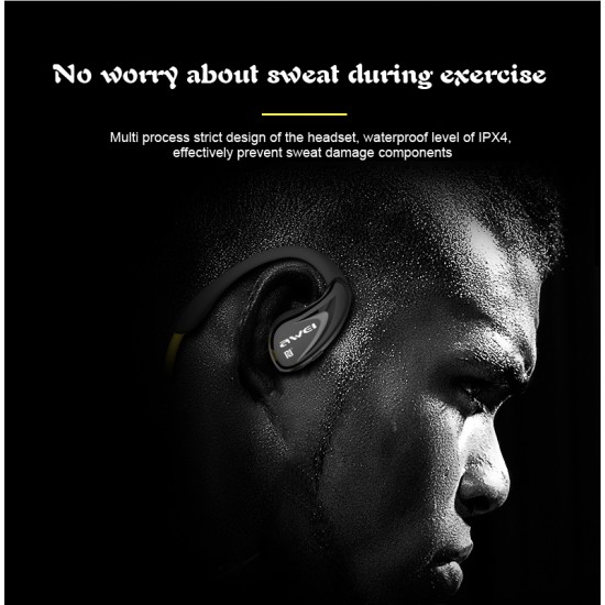 AWEI A880BL Sport Wireless Headphones Bluetooth Earphones Headset for Phones Running In-Ear Earphone Earpiece Yellow