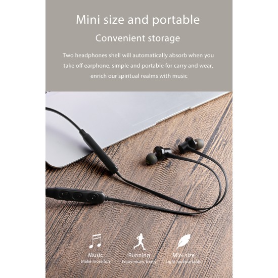 AWEI G20BL Bluetooth Earphone Headphone Dual Driver Headset Wireless Sport Earphone Black