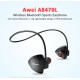 Awei A847BL Wireless Sweatproof Earphone Ear Hooks Neckband Style Bluetooth Sports Earbuds For Mobile Phone Black