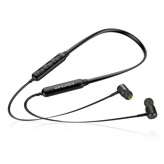 Awei G30BL Magic Magnet Wireless Bluetooth 4.2 Headphones Neckband Sport Earbuds Support Hands-Free Calling Black