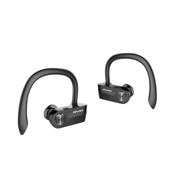 Awei T2 TWS Sports Ear Hook Bluetooth Waterproof Wireless Headphones Mini Separate Stereo Headphones Black