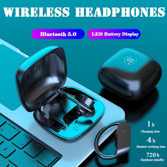 B11 TWS Earphone Bluetooth 5.0 Noise Reduction IPX5 Waterproof Gaming Sports Headphone black