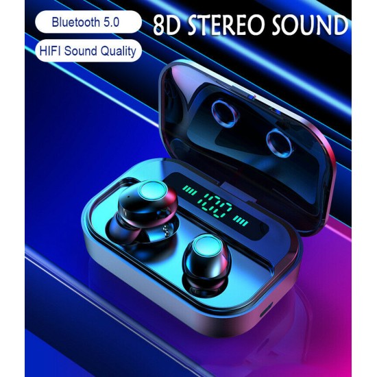 Bluetooth 5.0 Headset TWS Wireless Earphones Mini Earbuds Stereo Headphones Wireless Earphones black