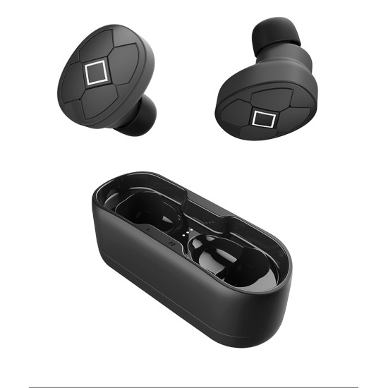 Bluetooth 5.0 Wireless Earphones With Charge Box Sports Headset 3D Stereo With Dual Microphone black