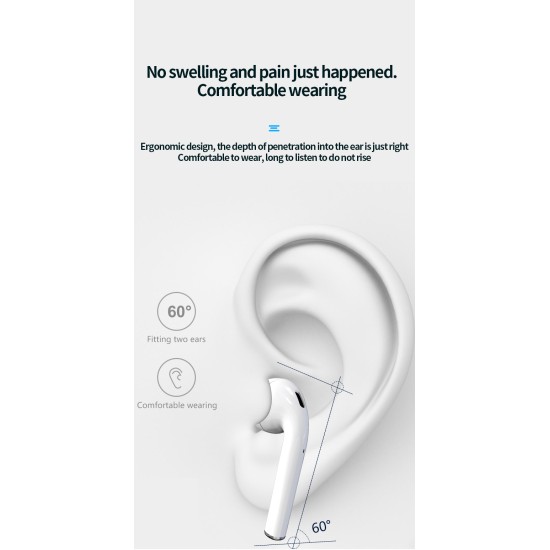 Bluetooth Earphone 5.0 HIFI Wireless Headphons Sport Earbuds Headset Touch Control With Charging Box For Smartphone White