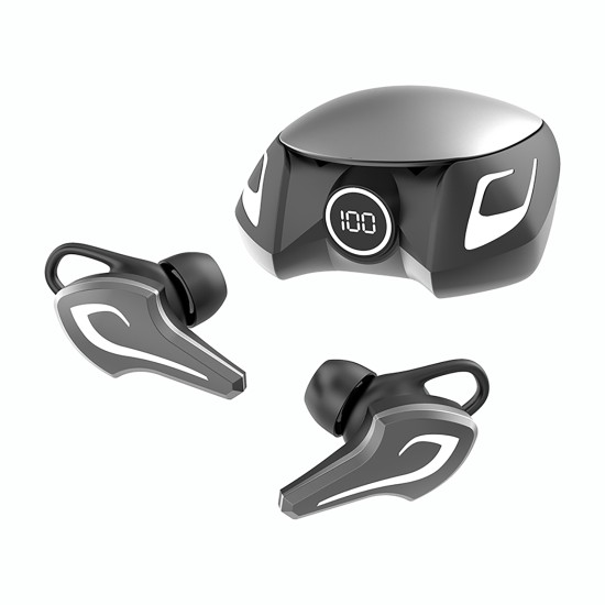 Bluetooth Gaming Headset 3 Modes Tws Wireless Headphones Running Sports Earbuds Black Grey