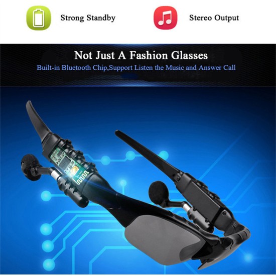 Bluetooth Glasses Sport Stereo Wireless Bluetooth 4.1 Headset Telephone Driving Sunglasses/mp3 Riding Eyes Glasses Brown