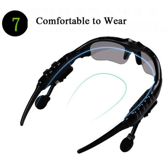 Bluetooth Glasses Sport Stereo Wireless Bluetooth 4.1 Headset Telephone Driving Sunglasses/mp3 Riding Eyes Glasses Brown