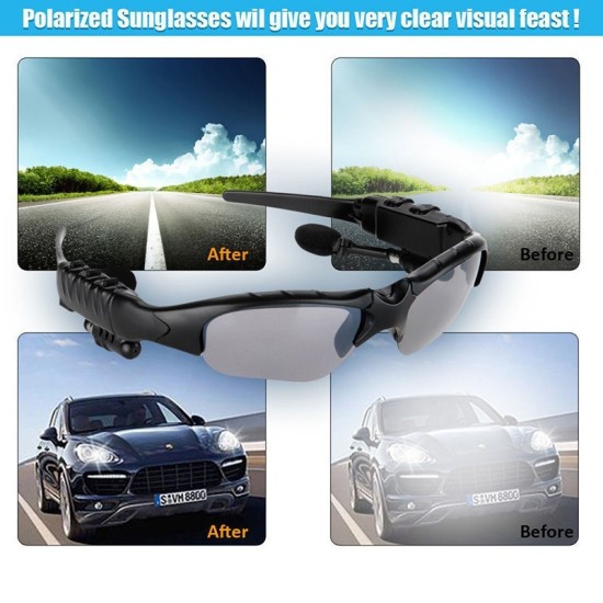 Bluetooth Glasses Sport Stereo Wireless Bluetooth 4.1 Headset Telephone Driving Sunglasses/mp3 Riding Eyes Glasses Brown