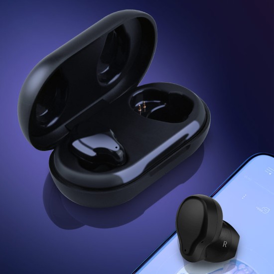 Bluetooth Headset Stereo Bluetooth 5.0 Mini Headset Noise Reduction Stereo Phone-call Headphones black