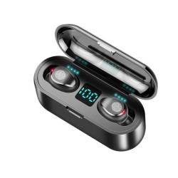 Bluetooth V5.0 Earphone Wireless Earphones Stereo Sport Wireless Headphones Earbuds Headset 2000 mAh Power for iPhone Xiaomi black