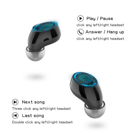 Bluetooth Wireless Headset Air3 TWS Binaural Touch Headset Waterproof In-ear Earphones Sports Stereo Music Headphones white