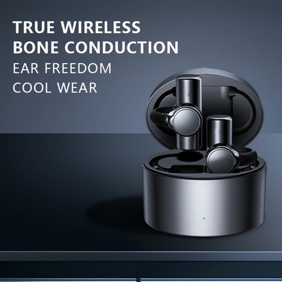 Bone Conduction Earphone Low Latency Noise Canceling Waterproof Sweat-proof Wireless Bluetooth Headset Black