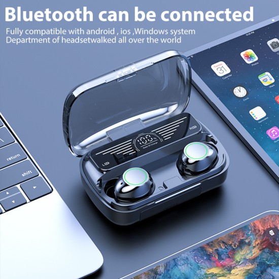 Bq10 Earphone Tws Wireless Bluetooth V5.3 Headphones with Microphone for Xiaomi Huawei iPhone Black