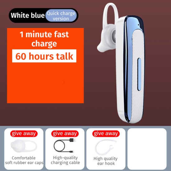 E03 Smart Wireless  In-ear  Earphones Mobile Phone Universal Driving Business Mini Bluetooth Headset Black blue