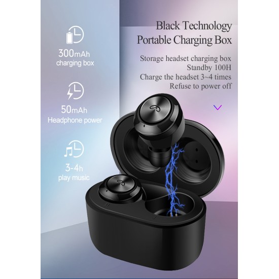 For IPhone 11 Pro Xiaomi A6 TWS Bluetooth 5.0 Wireless Earphones In-Ear Sports Earbuds Built-in Mic  black