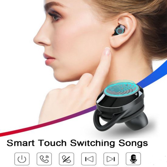 G02 TWS 5.0 Bluetooth 9D Stereo Earphone Wireless Earphones IPX7 Waterproof Earphones 3300mAh LED Smart Power Bank Case As shown