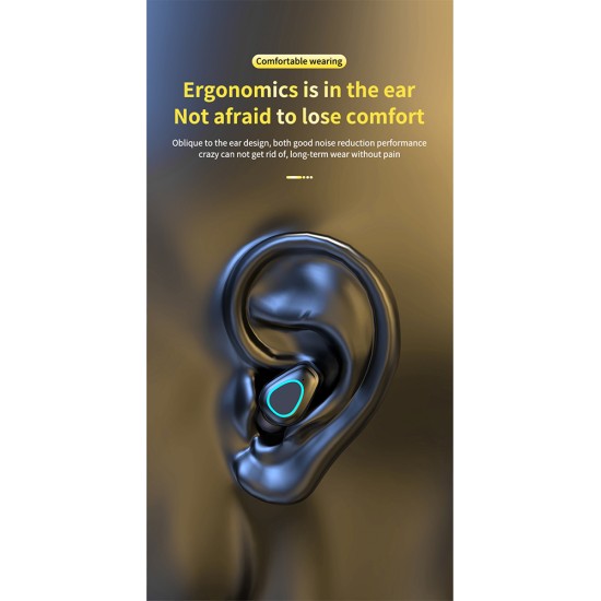 G28 Wireless Bluetooth-compatible  Earphones Screen Display Intelligent Noise Reduction Automatic Pairing Tws 5.2 In-ear Headset black