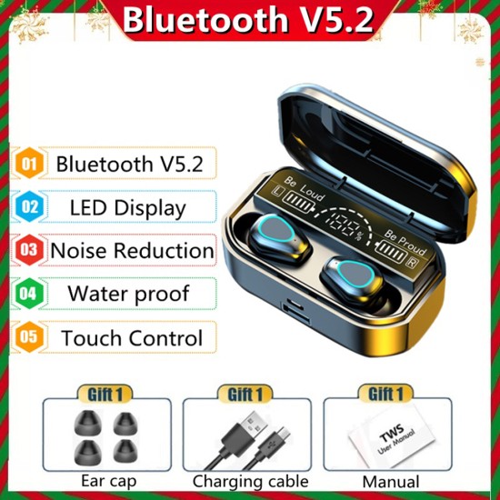 G28 Wireless Bluetooth-compatible  Earphones Screen Display Intelligent Noise Reduction Automatic Pairing Tws 5.2 In-ear Headset white