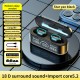 G35 Bluetooth Headset Mini In-ear Wireless Headphone Dual Ear Digital Display Earphone with Charging Case Black