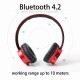 Head-mounted Foldable Plug In Card Heavy Bass Stereo Bluetooth Headset black