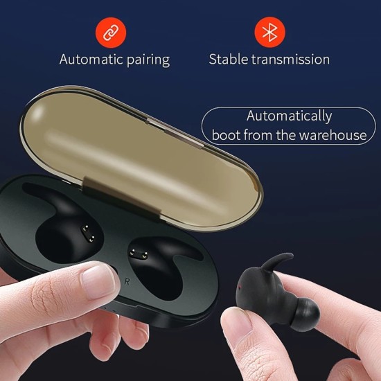 High Quality Wireless Earphone Portable 5.0 Bluetooth Headset Invisible Earbud for All Smart Phone white