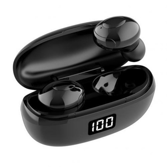 Hkt-6 Bluetooth-compatible 5.0 Earphones Wireless 9d Stereo Earbuds Waterproof For Universal Phone Headset Sports Mini In-ear Earbuds White