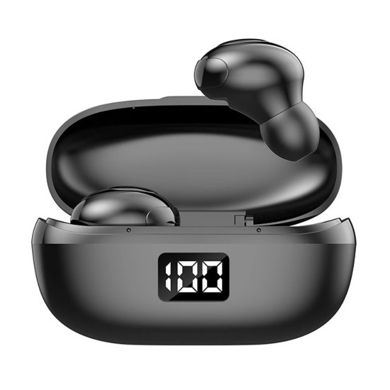 Hkt-6 Bluetooth-compatible 5.0 Earphones Wireless 9d Stereo Earbuds Waterproof For Universal Phone Headset Sports Mini In-ear Earbuds black