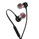 In-ear Wire-controlled Stereo Metal Magnetic Absorption Earphone black