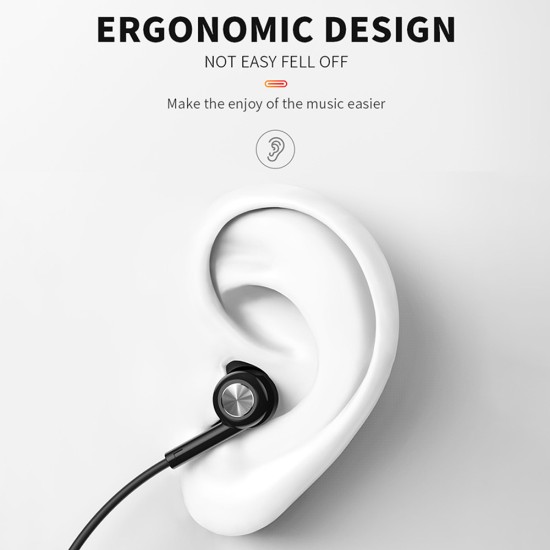 JOYROOM E102S Earphone Second Eneration Bloom Series Heavy Bass Metal Fashion Cool Music Earbuds with Mic - Blue