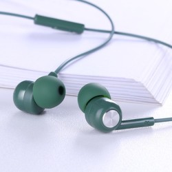 JOYROOM E102S Earphone Second Eneration Bloom Series Heavy Bass Metal Fashion Cool Music Earbuds with Mic - Green