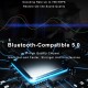 Js82 Mini Wireless Bluetooth 5.0 Headphones Tws Digital Display Touch-control Noise Cancellation Sports Headset Black