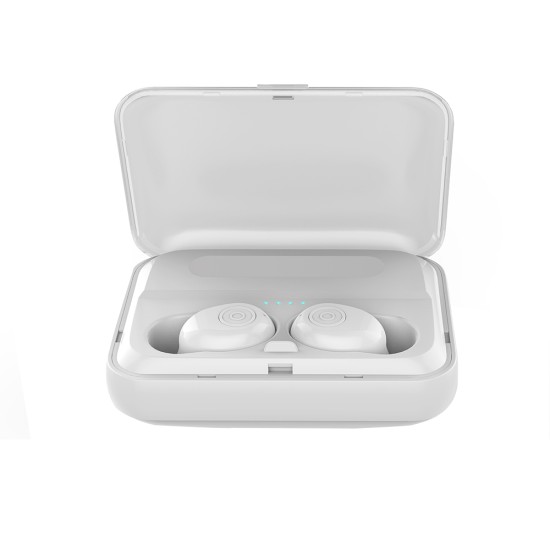 Kawbrown F9 Bluetooth 5.0 TWS Earphones Mini 5D Stereo True Wireless Earbuds Binaural Calling Handsf White