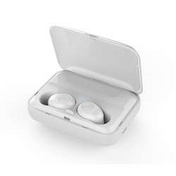 Kawbrown F9 Bluetooth 5.0 TWS Earphones Mini 5D Stereo True Wireless Earbuds Binaural Calling Handsf White