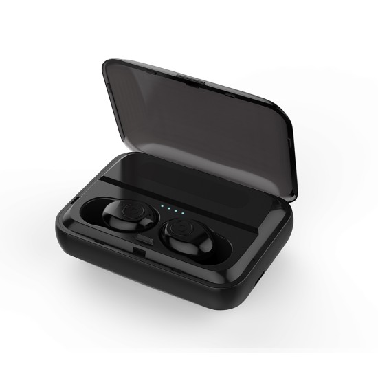 Kawbrown F9 Bluetooth 5.0 TWS Earphones Mini 5D Stereo True Wireless Earbuds Binaural Calling Handsf Black