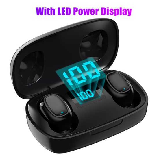 L12 HIFI Wireless Headset Bluetooth 5.0 Dual Sports Headphone 3D Stereo Portable Magnetic with Charging Case white