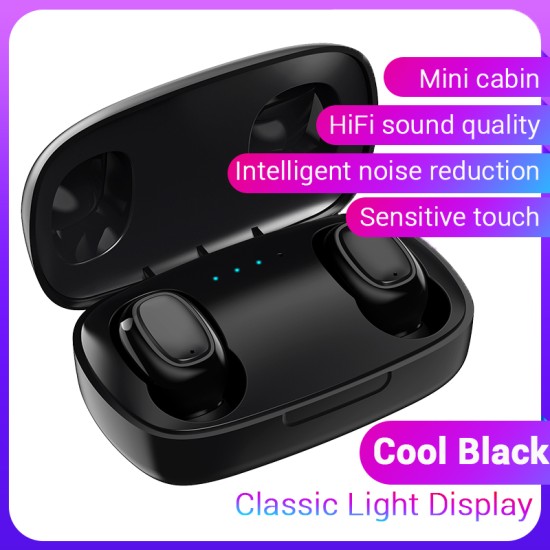 L12 HIFI Wireless Headset Bluetooth 5.0 Dual Sports Headphone 3D Stereo Portable Magnetic with Charging Case white