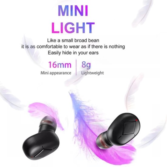 L12 Stable Signal 5.0 Bluetooth-compatible  Headset Sports Stereo Mini In-ear Wireless Touch Screen Headphones Waterproof Earphones White