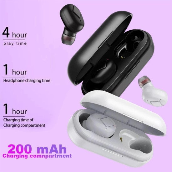 L12 Stable Signal 5.0 Bluetooth-compatible  Headset Sports Stereo Mini In-ear Wireless Touch Screen Headphones Waterproof Earphones White