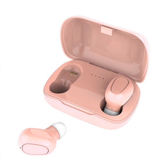 L21 Bluetooth-compatible Headset 5.0 In-ear 3d Stereo Surround Sound Wireless Earphone With 350mah Charging Box Sweat-proof Design White