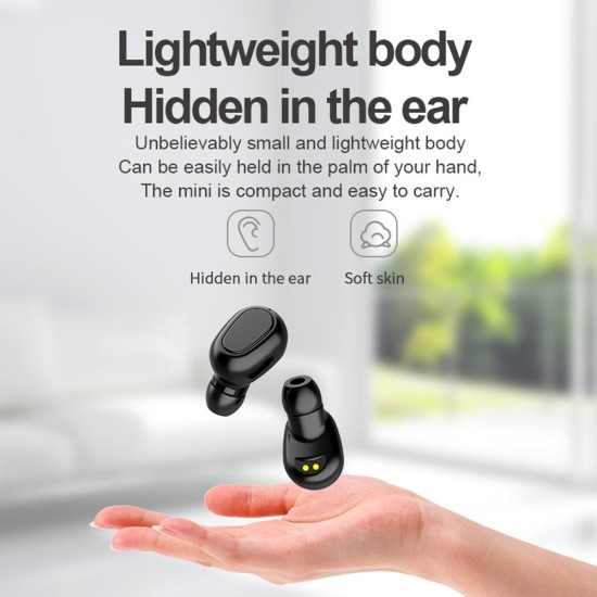 L22 TWS Bluetooth 5.0 Headset Wireless In-ear Headphones With LED Digital Display Sports Earphones I white