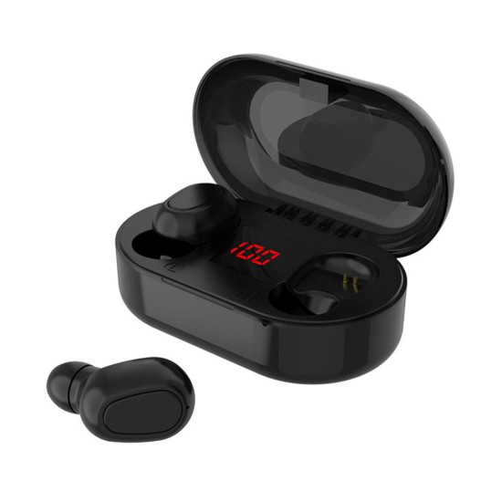 L22 TWS Bluetooth 5.0 Headset Wireless In-ear Headphones With LED Digital Display Sports Earphones I white