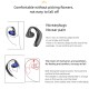 M-k8 Bluetooth Earphone Hanging Ear Type Unilateral Headsets Waterproof Music Earbuds Dark Blue