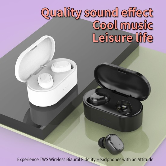 M2 TWS Bluetooth Earphone 5.0 True Wireless Headphones With Mic Handsfree Stereo Sound Universal Headset For iPhone Samsung Xiaomi Cellphoes White