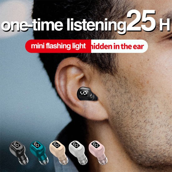 M5 Bluetooth Headset Mini In-ear Business Model Long Standby Time Digital Display Hd Noise Reduction Earbuds Blue