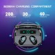 M7 LED Digital Display TWS Earphones Mini Stereo Headphones Bluetooth5.0 with 3600mAh Charging Case for Mobile Power Bank black