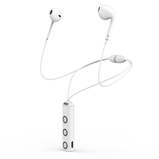 Magnetic Wireless Bluetooth Earphone Stereo Sports In Ear Hands-free Earbud XT13 Headset With Mic for Phone and Tablet white