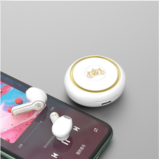 Mini Disc Wireless H3 Bluetooth-compatible  Earphones Touch Stereo Noise Cancelling Low-latency Headset Handsfree Headphones White Red