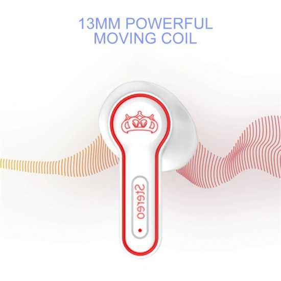 Mini Disc Wireless H3 Bluetooth-compatible  Earphones Touch Stereo Noise Cancelling Low-latency Headset Handsfree Headphones White Red